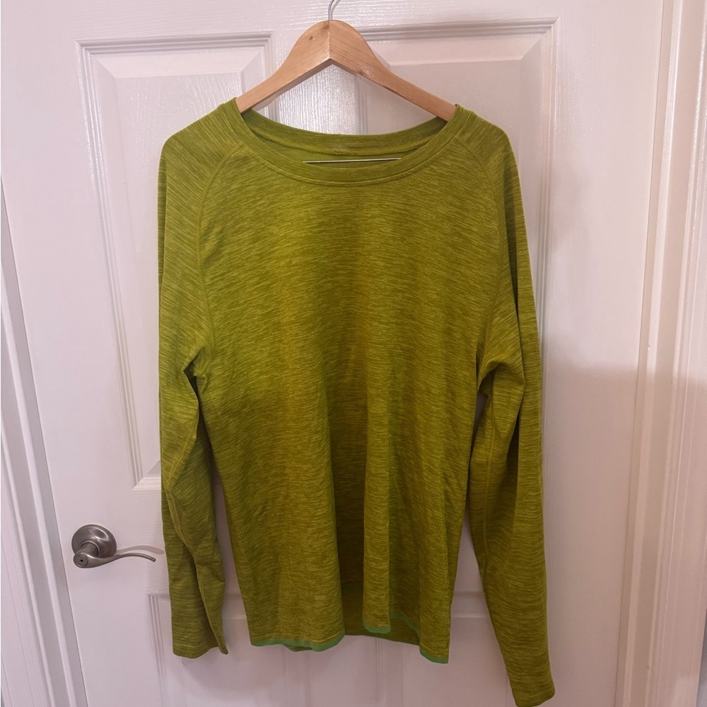 Outdoor Voices Seamless Pique Longsleeve, green Apple